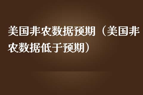 美国非农数据预期（美国非农数据低于预期）
