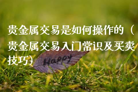 贵金属交易是如何操作的（贵金属交易入门常识及买卖技巧）