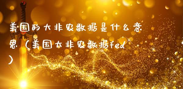美国的大非农数据是什么意思（美国大非农数据fed）