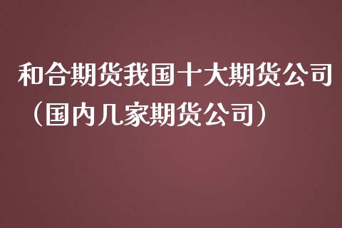和合期货我国十大期货公司（国内几家期货公司）