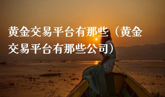 黄金交易平台有那些（黄金交易平台有那些公司）