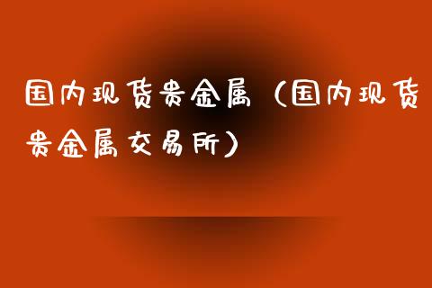 国内现货贵金属（国内现货贵金属交易所）
