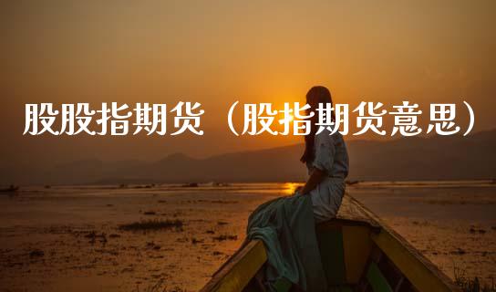 股股指期货（股指期货意思）