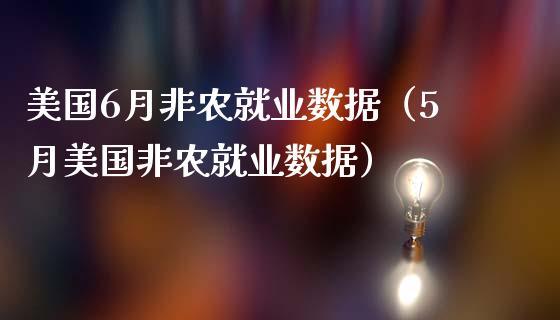 美国6月非农就业数据（5月美国非农就业数据）