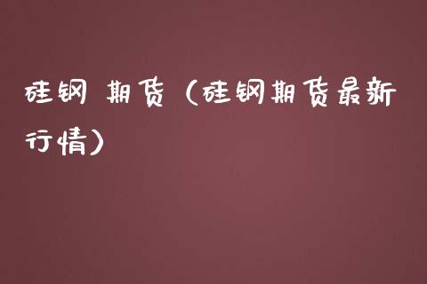 硅钢 期货（硅钢期货最新行情）