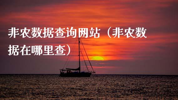 非农数据查询网站（非农数据在哪里查）