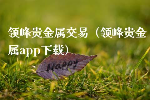 领峰贵金属交易（领峰贵金属app下载）