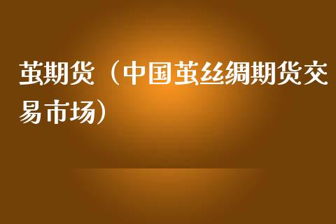 茧期货（中国茧丝绸期货交易市场）