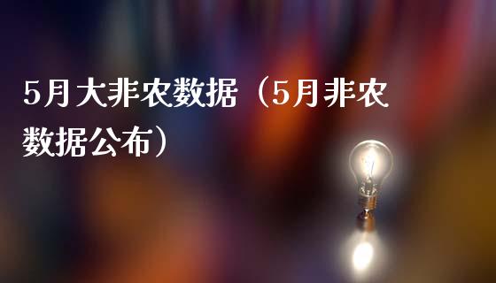 5月大非农数据（5月非农数据公布）