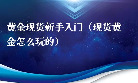 黄金现货新手入门（现货黄金怎么玩的）