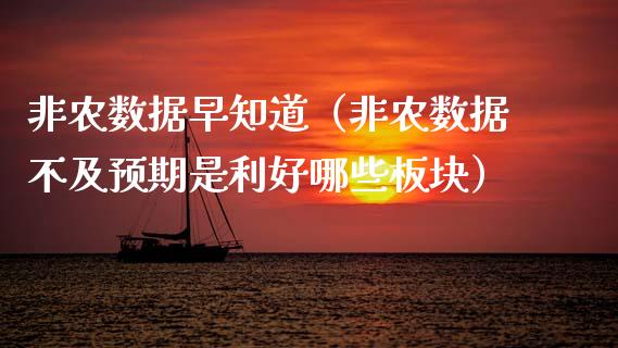 非农数据早知道（非农数据不及预期是利好哪些板块）