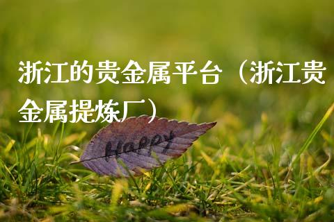 浙江的贵金属平台（浙江贵金属提炼厂）