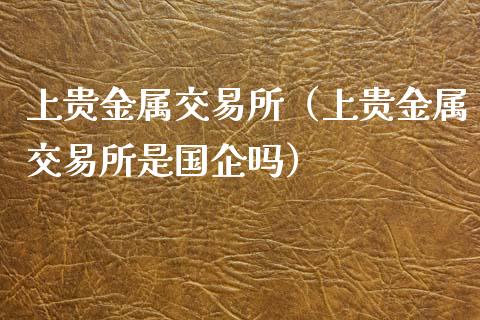 上贵金属交易所（上贵金属交易所是国企吗）