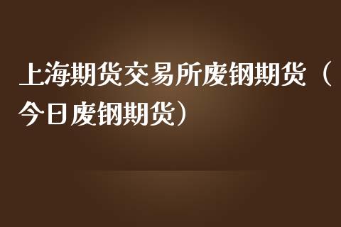 上海期货交易所废钢期货（今日废钢期货）