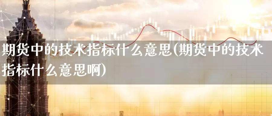 期货中的技术指标什么意思(期货中的技术指标什么意思啊)