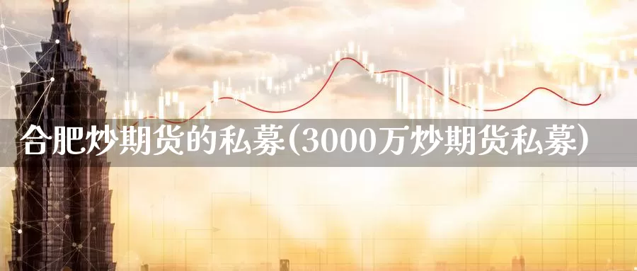 合肥炒期货的私募(3000万炒期货私募)