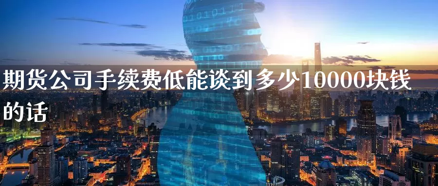 期货公司手续费低能谈到多少10000块钱的话