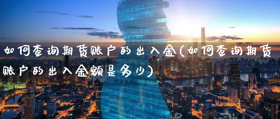 如何查询期货账户的出入金(如何查询期货账户的出入金额是多少)