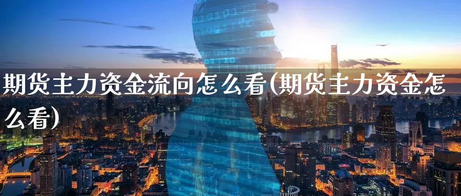 期货主力资金流向怎么看(期货主力资金怎么看)