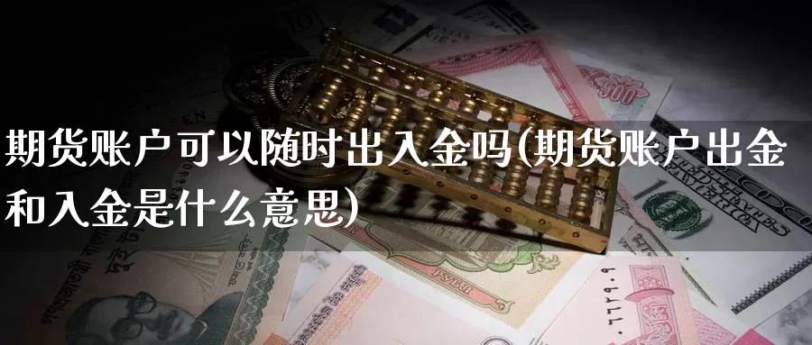期货账户可以随时出入金吗(期货账户出金和入金是什么意思)