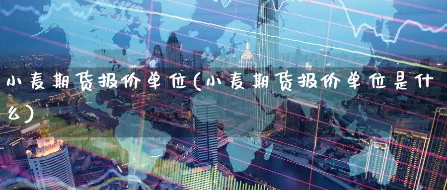 小麦期货报价单位(小麦期货报价单位是什么)