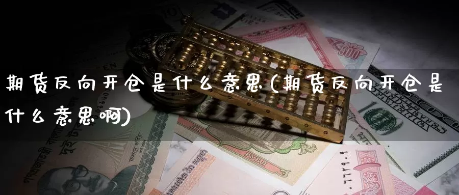 期货反向开仓是什么意思(期货反向开仓是什么意思啊)