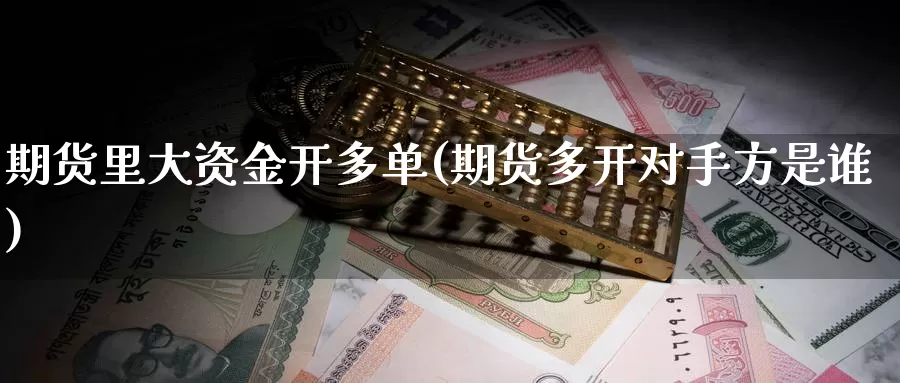 期货里大资金开多单(期货多开对手方是谁)