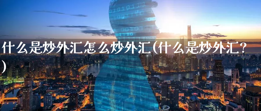 什么是炒外汇怎么炒外汇(什么是炒外汇?)