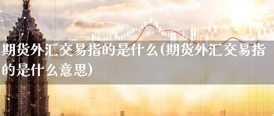期货外汇交易指的是什么(期货外汇交易指的是什么意思)