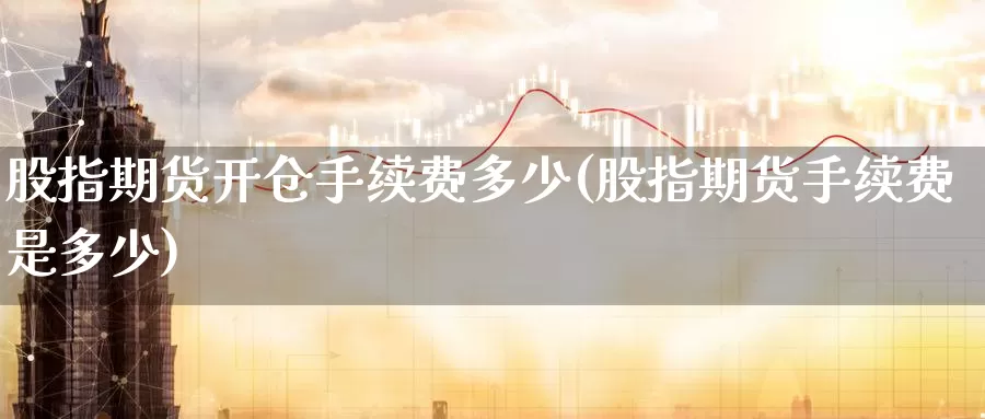 股指期货开仓手续费多少(股指期货手续费是多少)
