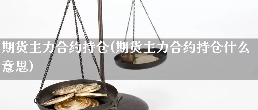 期货主力合约持仓(期货主力合约持仓什么意思)