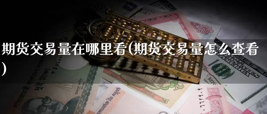 期货交易量在哪里看(期货交易量怎么查看)