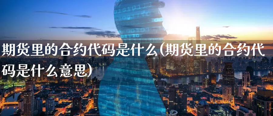 期货里的合约代码是什么(期货里的合约代码是什么意思)